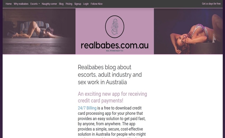 Even though Realbabes.com.au mainly promotes other agencies affairpage